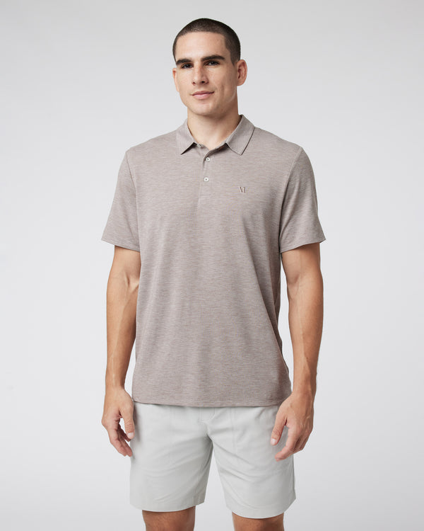 Knit Twill Polo | Fossil Heather